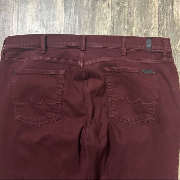 7 for All Mankind Luxe Sport Slimmy Burgundy Jeans Men’s 33 - Picture 3 of 5